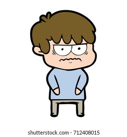 annoyed cartoon boy