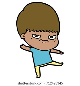 annoyed cartoon boy