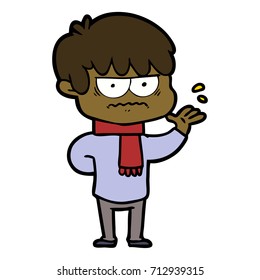 niño de caricatura fastidiado