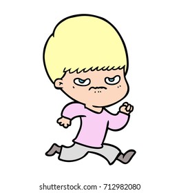 annoyed cartoon boy