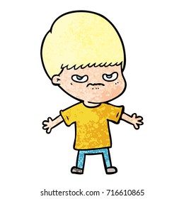 niño de caricatura fastidiado