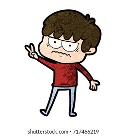 niño de caricatura fastidiado