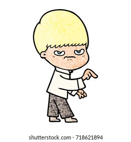 niño de caricatura fastidiado