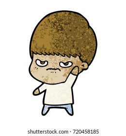 annoyed cartoon boy