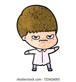 niño de caricatura fastidiado