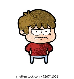 annoyed cartoon boy