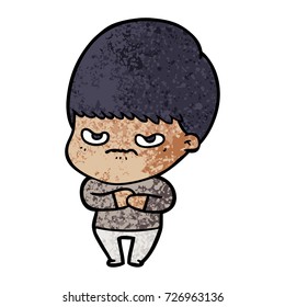 annoyed cartoon boy