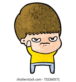 annoyed cartoon boy