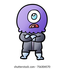 molesto ciclismo de caricatura alien spaceman