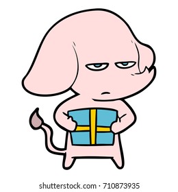 elefante de desenho animado irritado