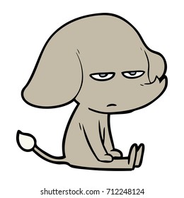 elefante de dibujos animados fastidiados