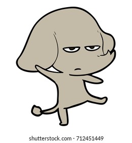 elefante de dibujos animados fastidiados