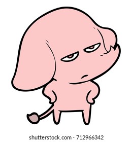 elefante de dibujos animados fastidiados
