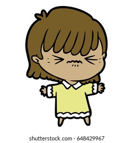 Annoyed Cartoon Girl Stock Vector (Royalty Free) 648429967 | Shutterstock