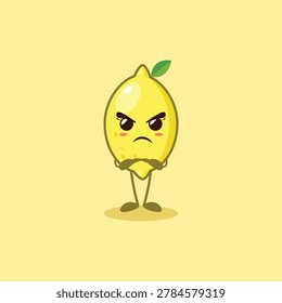 annoyed cute Lemon character with angry face