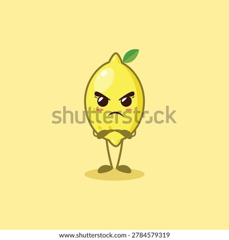annoyed cute Lemon character with angry face