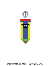 Annoyed cute pencil kawaii Illustration design