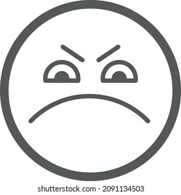 Annoyed Emoji. Angry Face Expression. Hate Icon