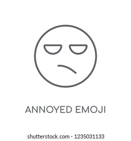 Annoyed emoji linear icon. Modern outline Annoyed emoji logo concept on white background from Emoji collection. Suitable for use on web apps, mobile apps and print media.