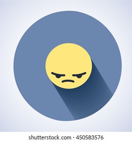 Annoyed Emoticon. Angry Smile. New Facebook Like. Angry Icon.