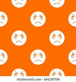 Annoyed emotpattern repeat seamless in orange color for any design. Vector geometric illustration