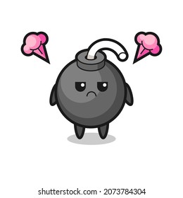 expresión molesta del personaje de la tira cómica de la bomba, diseño de estilo lindo para camiseta, pegatina, elemento logo