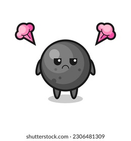 expresión fastidiada del lindo personaje de caricatura de cannon ball , diseño de estilo lindo para camiseta, pegatina, elemento logo