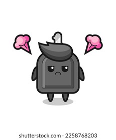 annoyed expression of the cute car key cartoon character , cute style design for t shirt, sticker, logo element