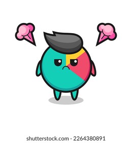 annoyed expression of the cute chart cartoon character , cute style design for t shirt, sticker, logo element