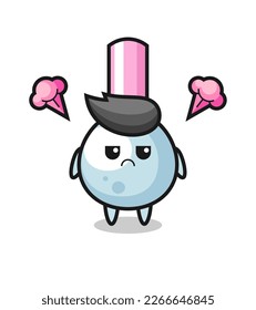 expresión fastidiada del lindo personaje de dibujos animados de algodón, diseño de estilo lindo para camiseta, pegatina, elemento logotipo