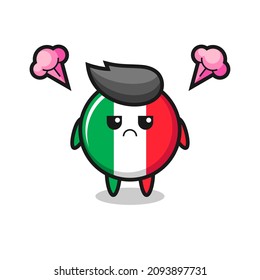 annoyed expression of the cute italy flag cartoon character , cute style design for t shirt, sticker, logo element