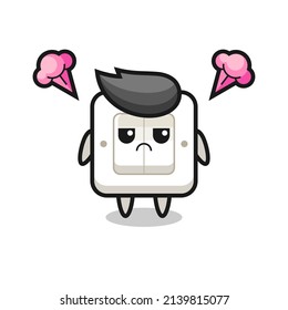 annoyed expression of the cute light switch cartoon character , cute style design for t shirt, sticker, logo element