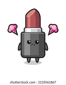 expresión fastidiada del lindo personaje de dibujo animado de lápiz labial , diseño de estilo lindo para camiseta, pegatina, elemento logo