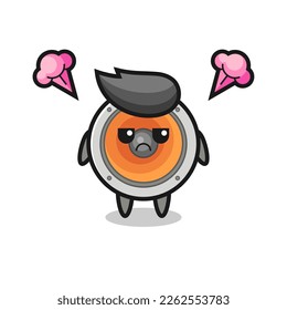 expresión molesta del lindo personaje de caricatura de altavoz, diseño de estilo lindo para camiseta, pegatina, elemento logo