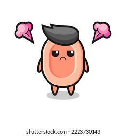 expresión fastidiada del lindo personaje de dibujos animados de jabón , diseño de estilo lindo para camiseta, pegatina, elemento logo