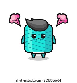 annoyed expression of the cute yarn spool cartoon character , cute style design for t shirt, sticker, logo element
