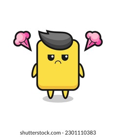 annoyed expression of the cute yellow card cartoon character , cute style design for t shirt, sticker, logo element