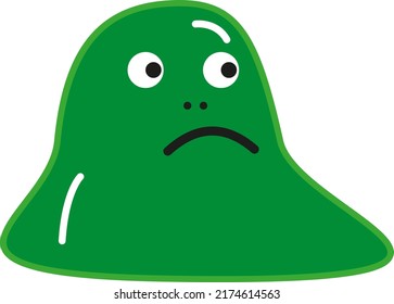 Annoyed green monster, illustration, vector on a white background.
