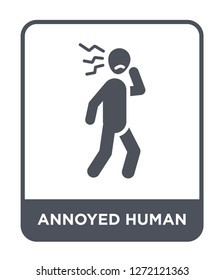 annoyed human icon vector on white background, annoyed human trendy filled icons from Feelings collection, annoyed human simple element illustration