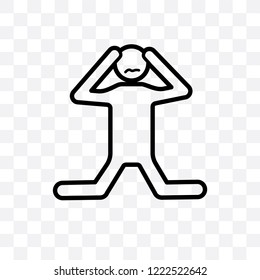 annoyed human vector linear icon isolated on transparent background, annoyed human transparency concept can be used for web and mobile
