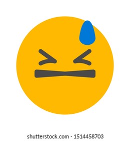 annoyed icon with a flat style and base of 64 px. Suitable for website design, logos, applications and UI.