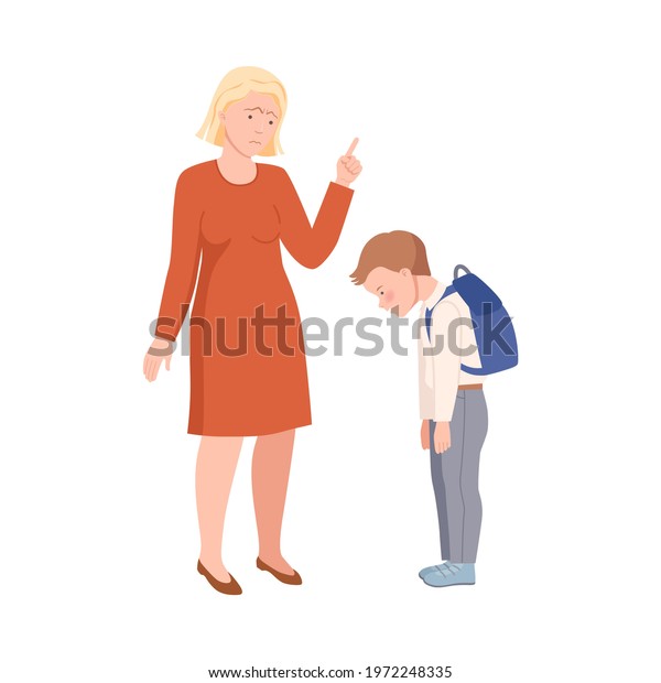 Annoyed Mother Scolding Her Son Bad Stock Vector Royalty Free 1972248335 Shutterstock 