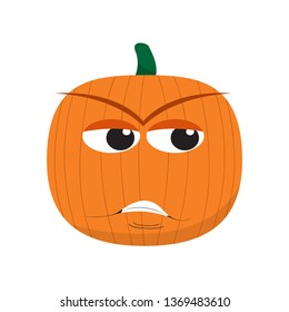 Annoyed pumpkin cartoon imag. Vector illustration design