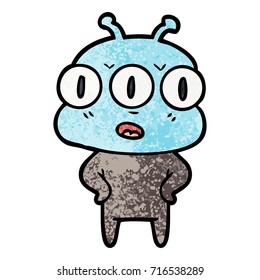 alienígena de tres ojos fastidiado