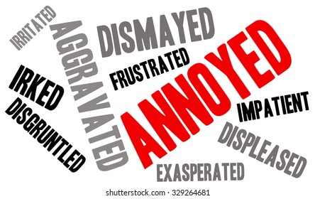Annoyed Word Cloud On White Background Stock Vector (Royalty Free