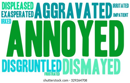 Annoyed Word Cloud On White Background Stock Vector (Royalty Free ...