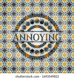 Annoying arabic badge background. Arabesque decoration.