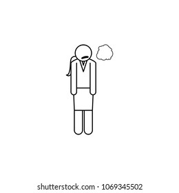annoying business lady icon. Element of business lady different state for mobile concept and web apps. Thin line icon for website design and development app development on white background