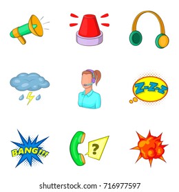 Annoying icons set. Cartoon set of 9 annoying vector icons for web isolated on white background
