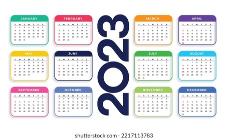 annual 2023 calendar background for business stationery vector 